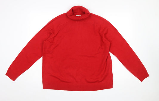 Womens UK Size L Marks and Spencer Red Pullover Jumper