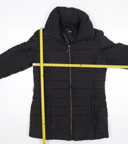 Womens UK Size M Oasis Black Puffer Jacket
