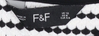 Womens UK Size 12 F&F Multicoloured Basic T-Shirt