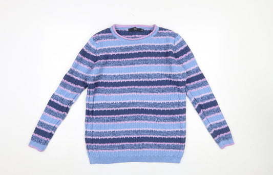Womens UK Size M Isle Essentials Multicoloured Pullover Jumper