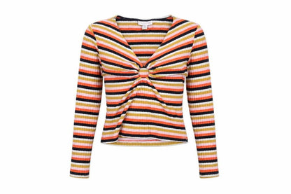 Womens UK Size 10 Topshop Multicoloured Cropped T-Shirt