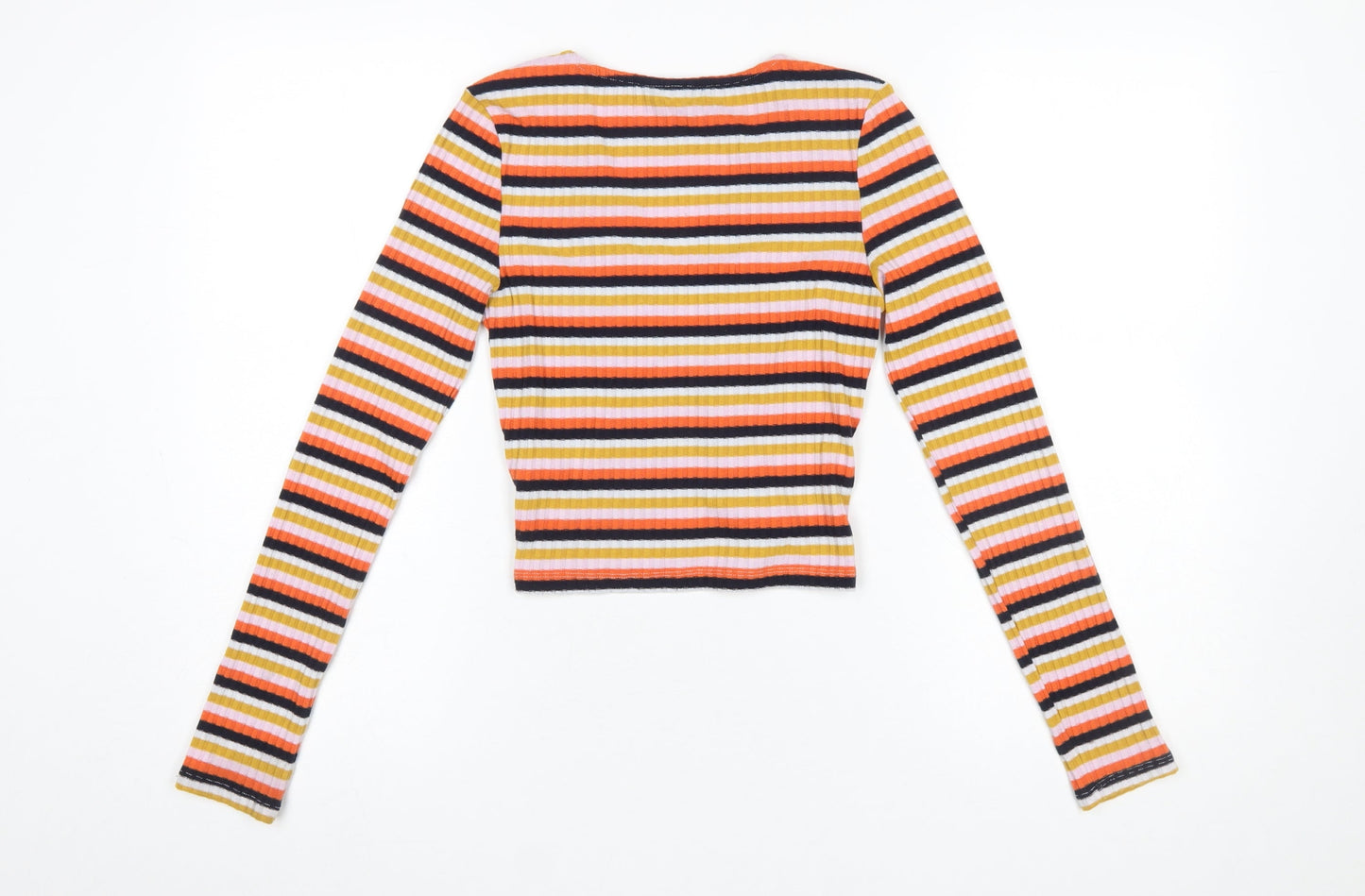 Womens UK Size 10 Topshop Multicoloured Cropped T-Shirt