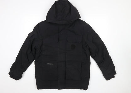 Mens UK Size L STYLE&DENIM Black Parka Coat