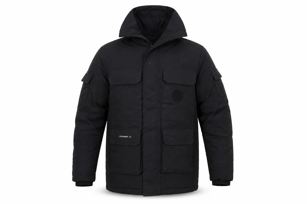 Mens UK Size L STYLE&DENIM Black Parka Coat
