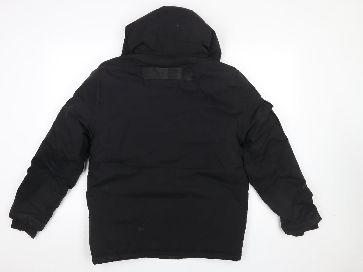 Mens UK Size L STYLE&DENIM Black Parka Coat