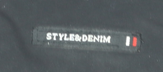 Mens UK Size L STYLE&DENIM Black Parka Coat