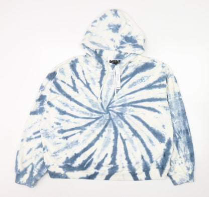 ASOS Unisex Blue Tie Dye Pullover Hoodie Cotton L