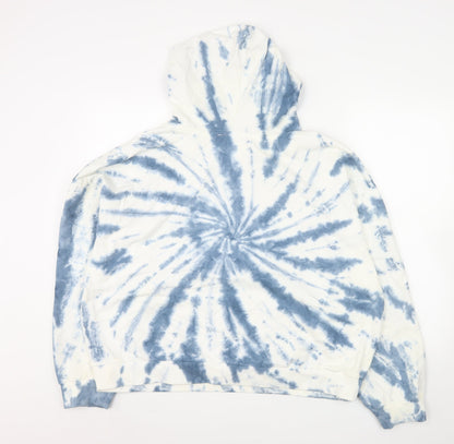 ASOS Unisex Blue Tie Dye Pullover Hoodie Cotton L