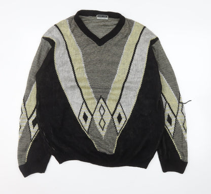Mens UK Size L Basic-Line Black Pullover Jumper