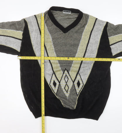 Mens UK Size L Basic-Line Black Pullover Jumper