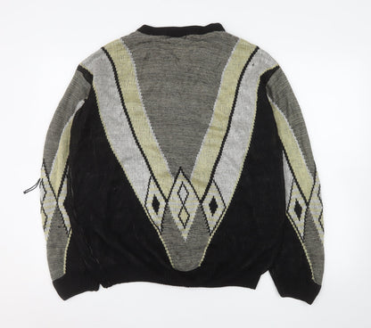 Mens UK Size L Basic-Line Black Pullover Jumper