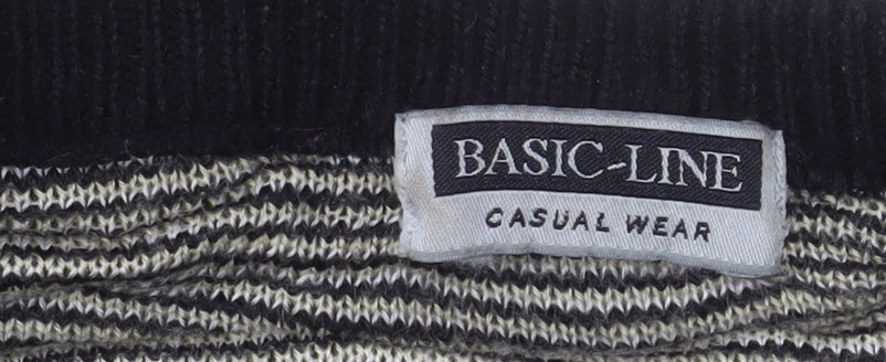 Mens UK Size L Basic-Line Black Pullover Jumper
