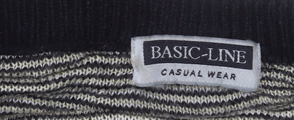 Mens UK Size L Basic-Line Black Pullover Jumper