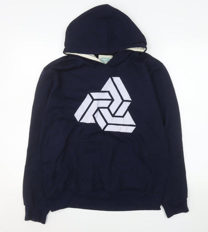 Mens UK Size L Derby Blue Pullover Hoodie
