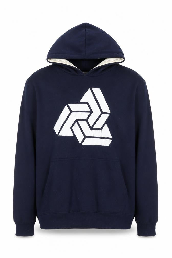 Mens UK Size L Derby Blue Pullover Hoodie