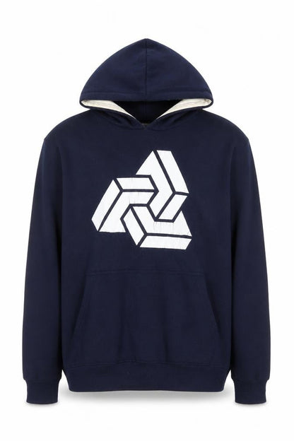 Mens UK Size L Derby Blue Pullover Hoodie