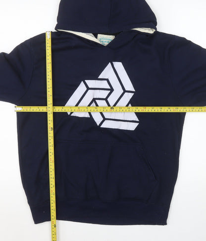 Mens UK Size L Derby Blue Pullover Hoodie