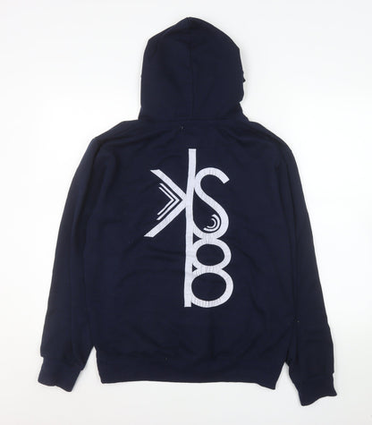 Mens UK Size L Derby Blue Pullover Hoodie