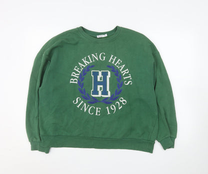 Womens UK Size 12 Stradivarius Green Pullover Sweatshirt