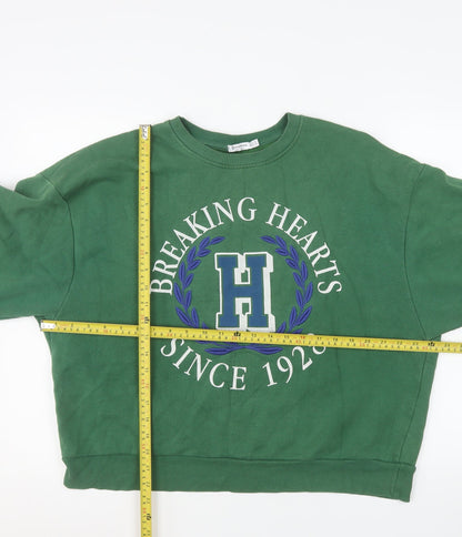 Womens UK Size 12 Stradivarius Green Pullover Sweatshirt