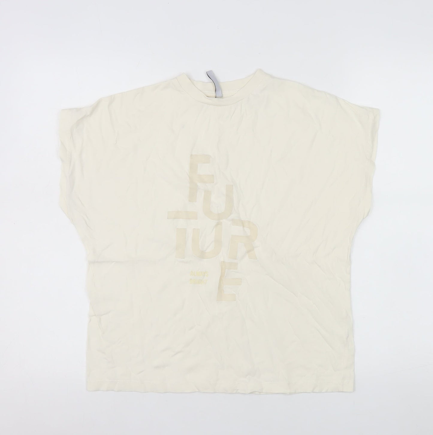 Womens UK Size S Tiffosi Ivory Basic T-Shirt