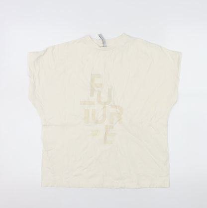 Womens UK Size S Tiffosi Ivory Basic T-Shirt