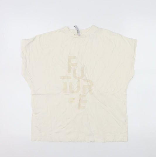 Womens UK Size S Tiffosi Ivory Basic T-Shirt