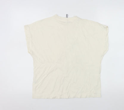 Womens UK Size S Tiffosi Ivory Basic T-Shirt