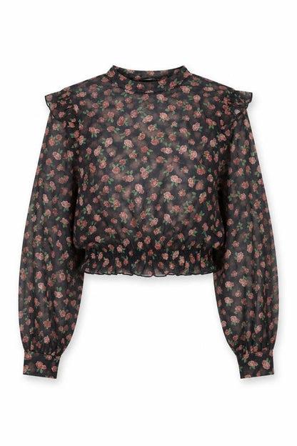 Womens UK Size M Pull&Bear Black Cropped Blouse