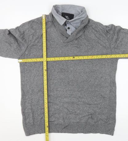 Mens UK Size XL Cedar Wood State Grey Henley Sweatshirt