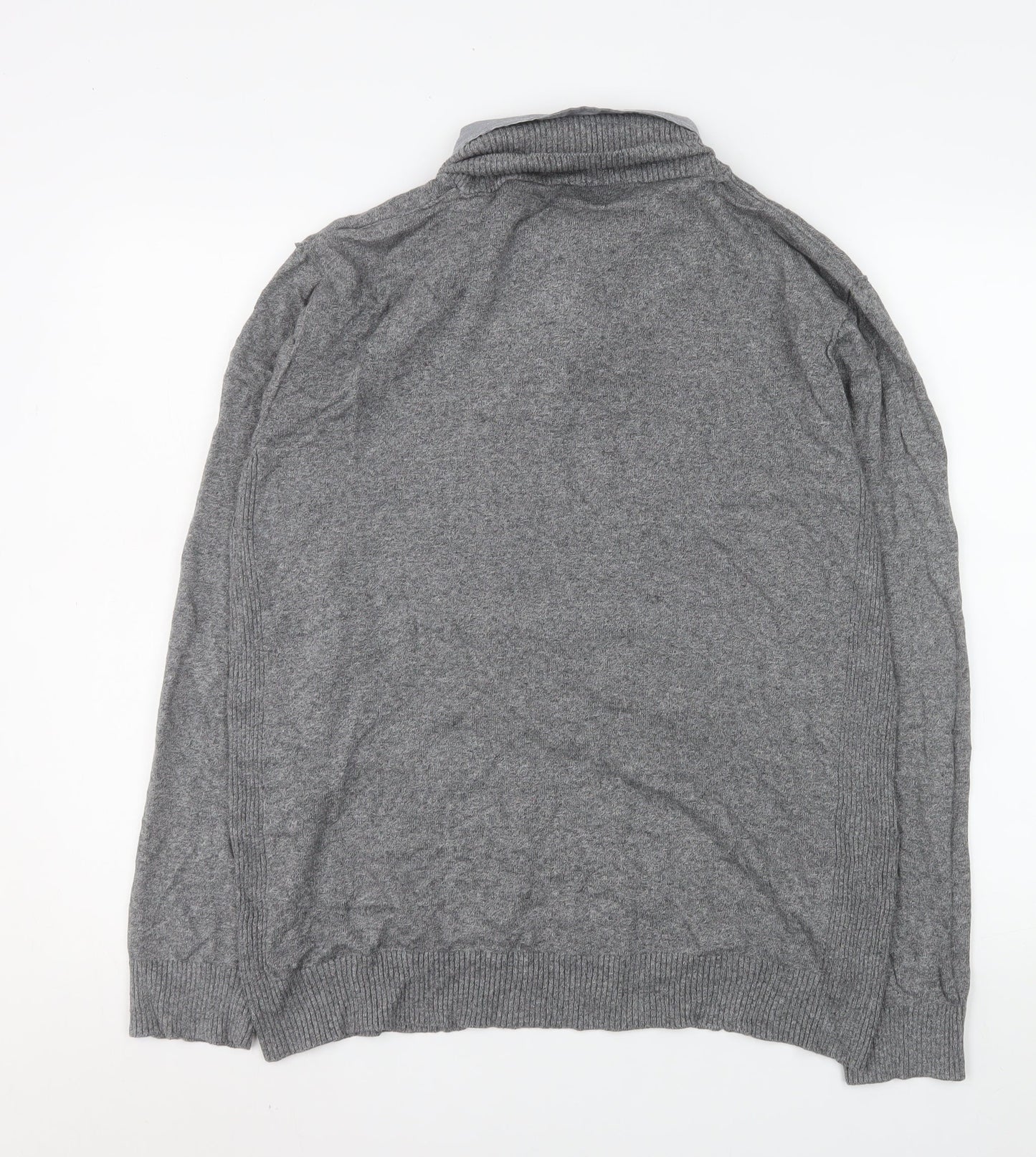 Mens UK Size XL Cedar Wood State Grey Henley Sweatshirt