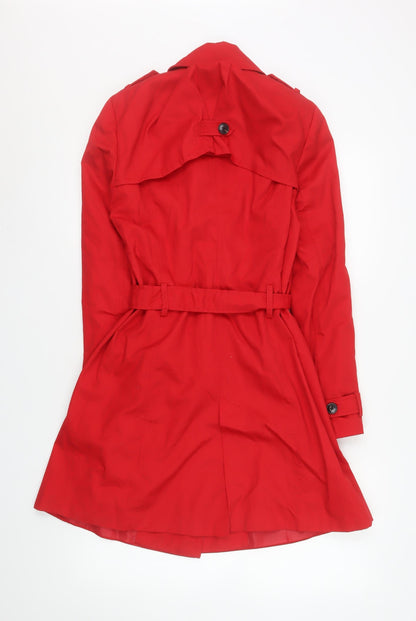 Womens UK Size 12 Stradivarius Red Trench Coat
