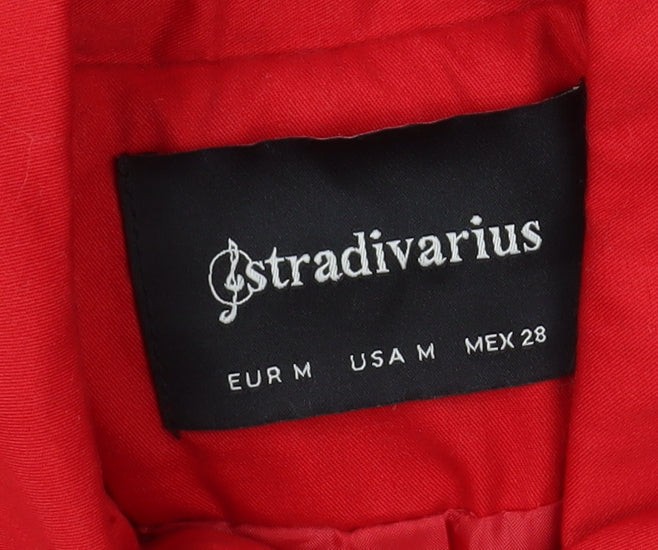 Womens UK Size 12 Stradivarius Red Trench Coat