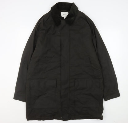 Mens UK Size L Marks and Spencer Black Overcoat