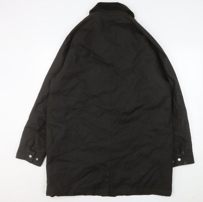 Mens UK Size L Marks and Spencer Black Overcoat