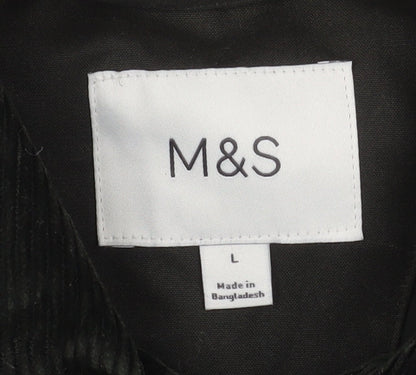 Mens UK Size L Marks and Spencer Black Overcoat