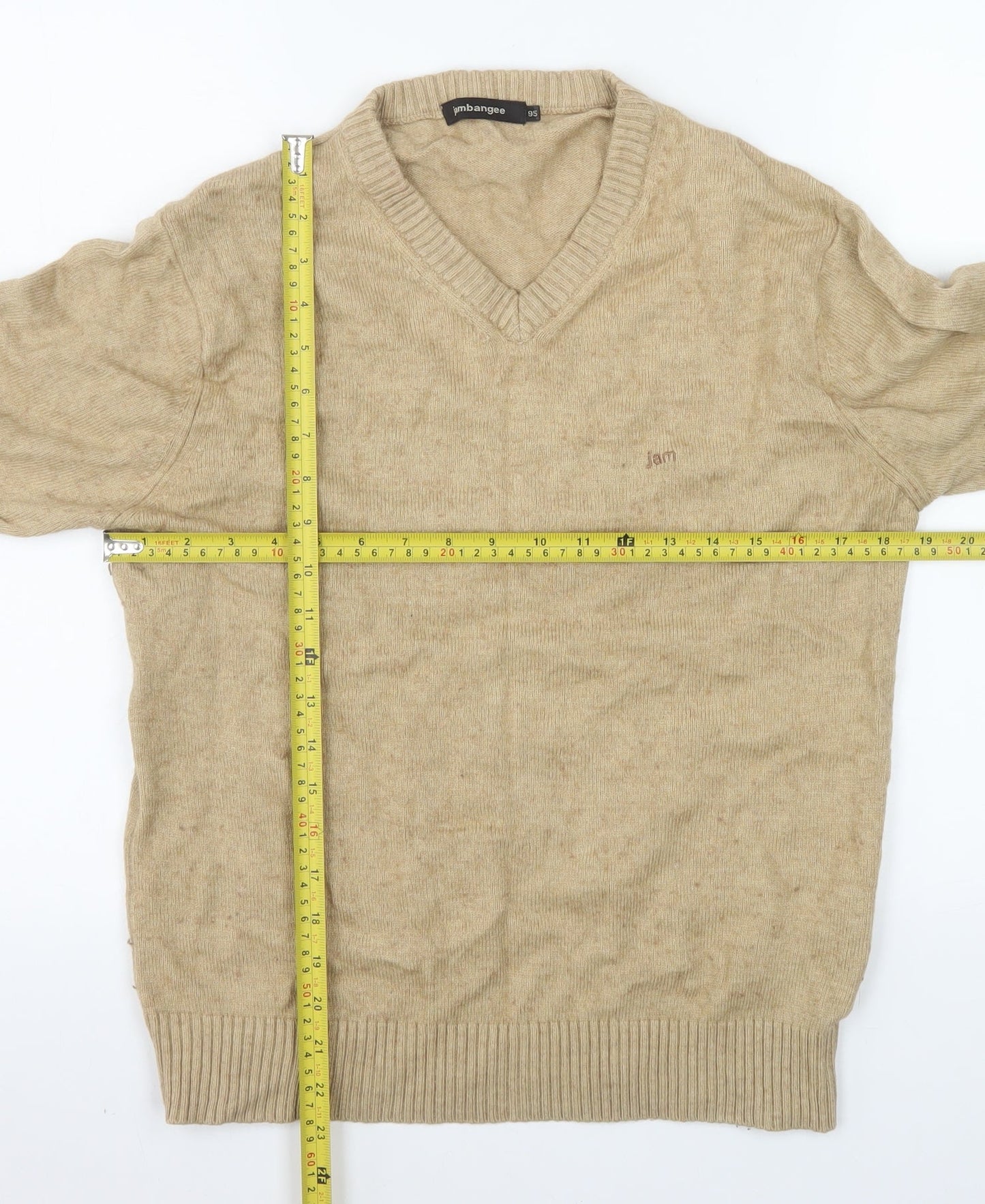 Mens UK Size M Jambangee Beige Pullover Jumper