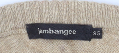 Mens UK Size M Jambangee Beige Pullover Jumper