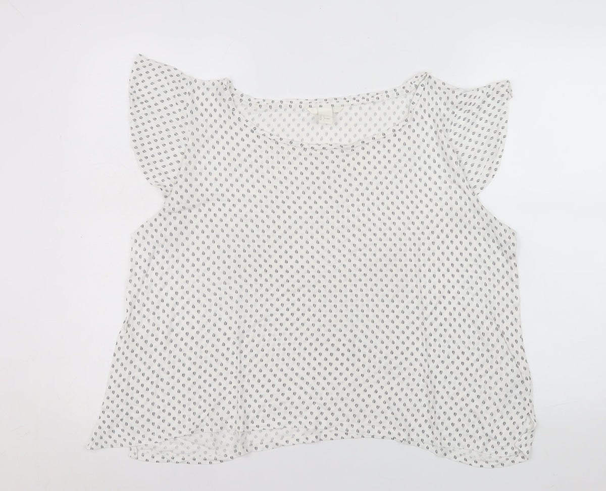 Womens UK Size 14 H&M White Basic Blouse
