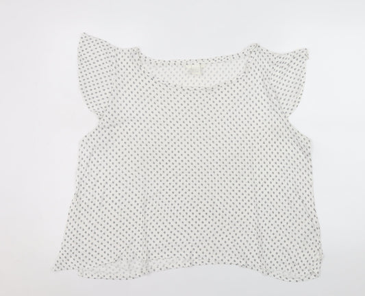 Womens UK Size 14 H&M White Basic Blouse