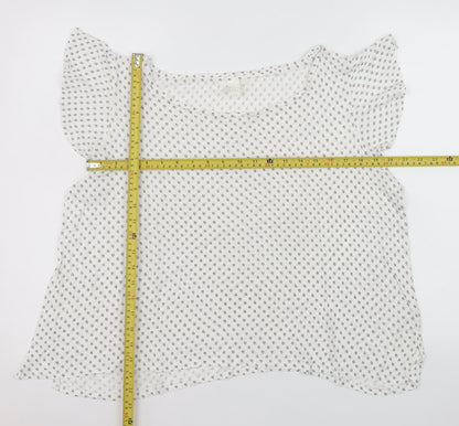 Womens UK Size 14 H&M White Basic Blouse