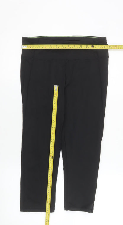 Womens UK Size L Calvin Klein Slim Fit Capri Black Leggings