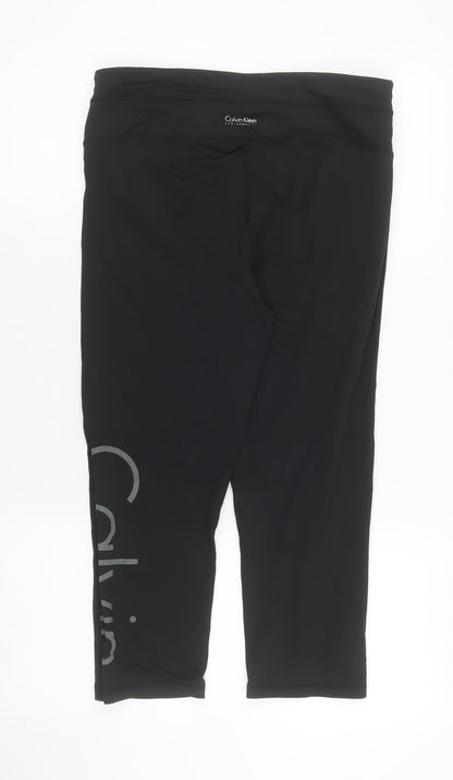 Womens UK Size L Calvin Klein Slim Fit Capri Black Leggings