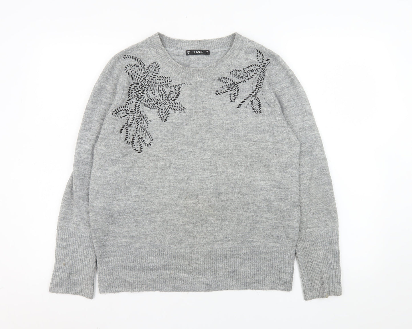 Womens UK Size S Dunnes Stores Grey Pullover Jumper