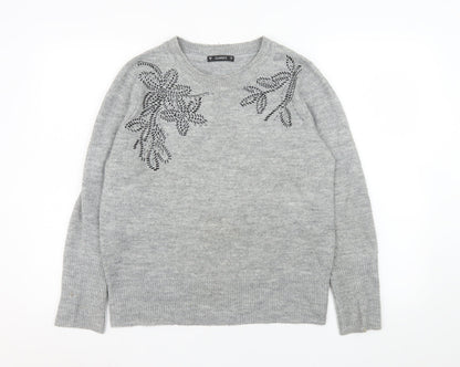 Womens UK Size S Dunnes Stores Grey Pullover Jumper
