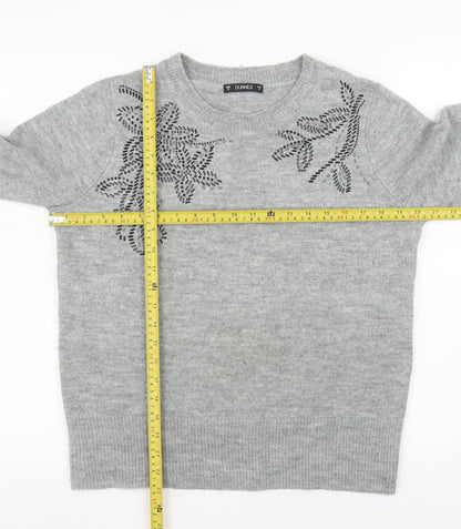 Womens UK Size S Dunnes Stores Grey Pullover Jumper