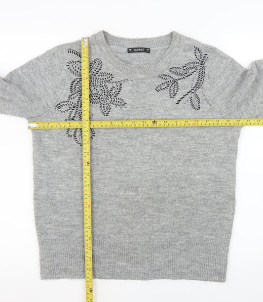 Womens UK Size S Dunnes Stores Grey Pullover Jumper