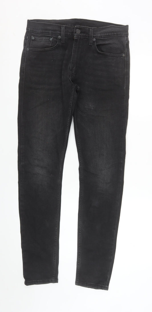 Mens UK Size M Levi Strauss & Co Slim Fit Skinny Black Jeans
