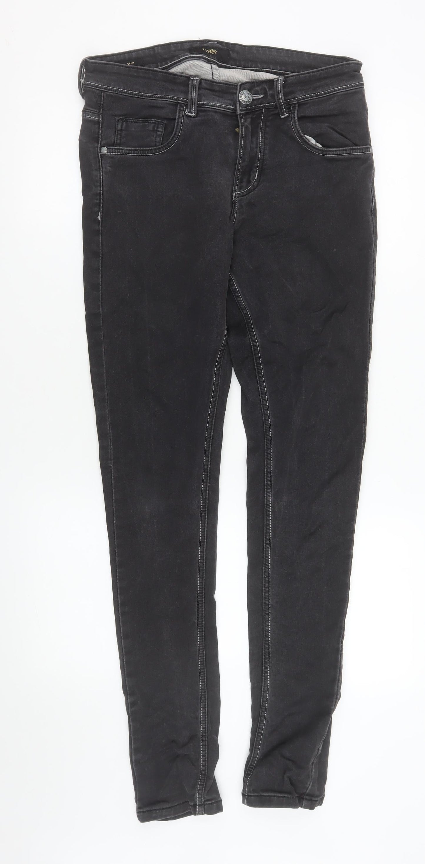 Mens UK Size 30 Trigger Slim Fit Skinny Black Jeans