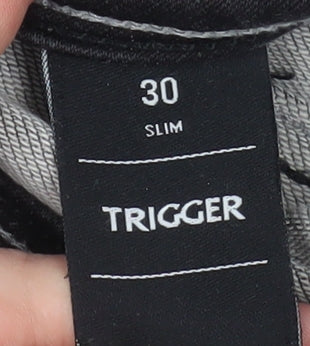 Mens UK Size 30 Trigger Slim Fit Skinny Black Jeans